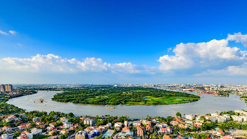 Tầm nhìn ra bờ sông của căn hộ Masteri An Phú - Penthouse