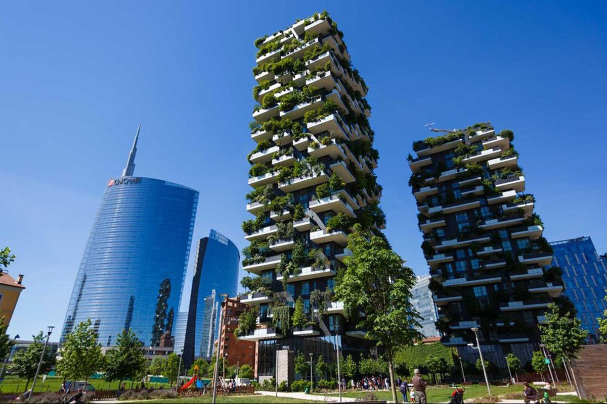 Những mảng xanh trên không tại tòa nhà Bosco Verticale, Italy 