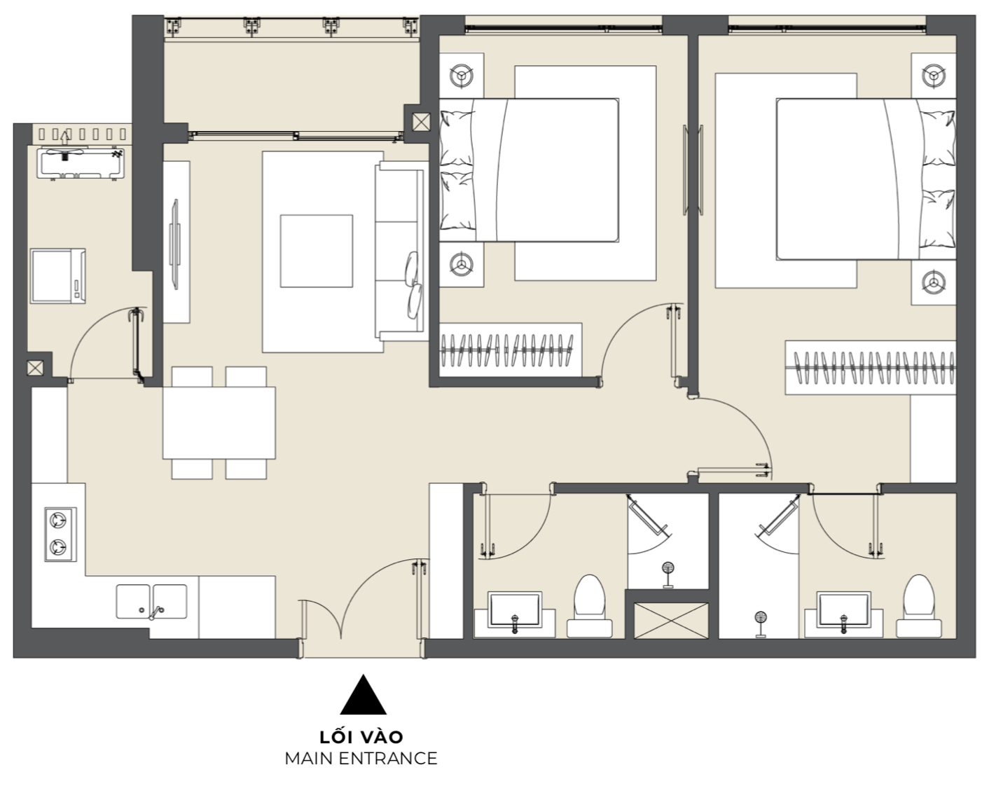 UNIT 2 - 2 BEDROOMS - LUMIÈRE riverside